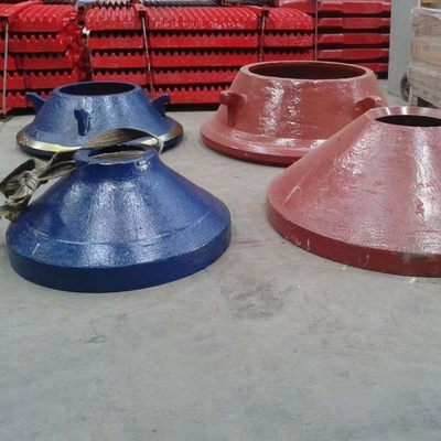 Cone Crusher Bowl Liner Dan Mantler Pengecoran Mangan Tinggi Biru Merah